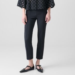 AKRIS PUNTO Slim Ankle-Length Cotton Techno Stretch Pants, Black, US 4